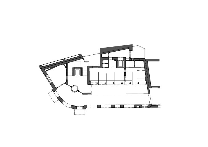 Café Niedermeyer, půdorys přízemí (reprodukce R. Rosová – M. Strakoš, ed.). Zdroj: Průvodce architekturou Opavy, © Národní památkový ústav