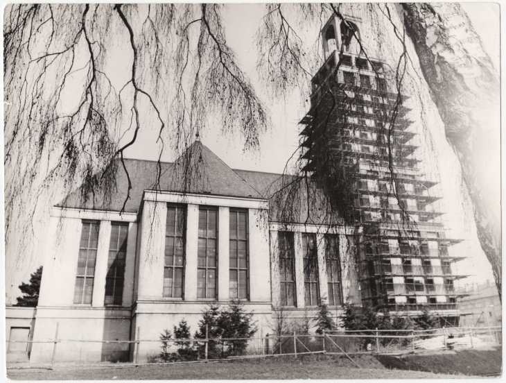 Church of St. Hedwig. Source: State District Archives Opava, kart. 126/24. Year: The 1980s